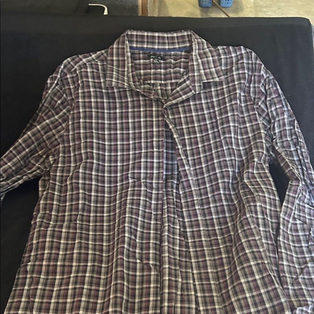 Apt. 9 Gray and Purple Checkered Shirt